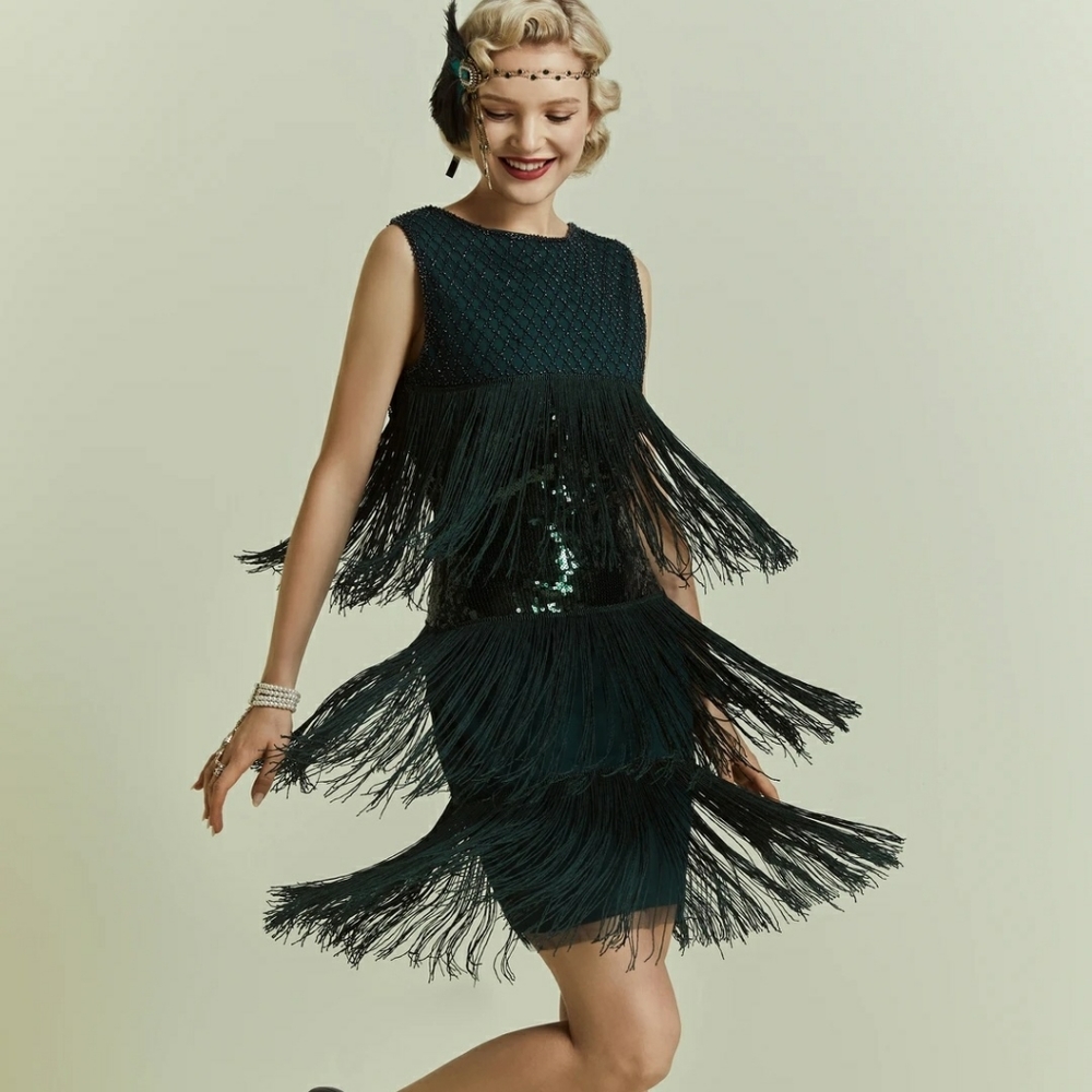 Babeyond 1920 flapper fringe Great Gatsby dress in xxxl.